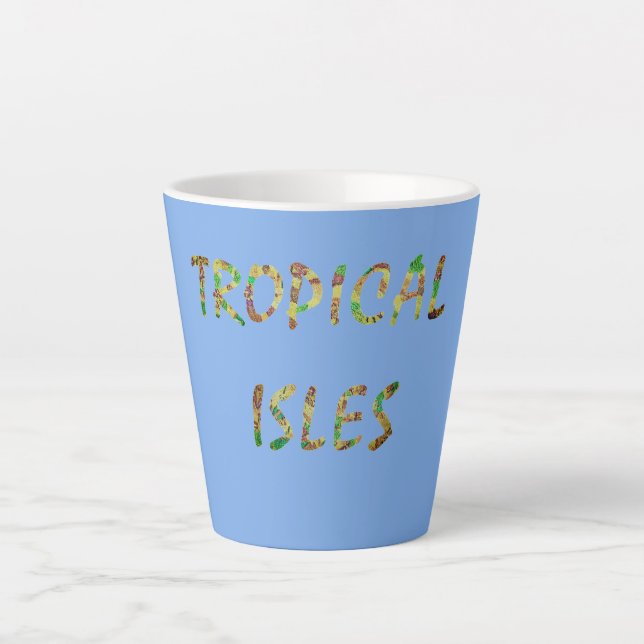 Caneca De Café Latte Isles Tropicais - Brwn (Frente)