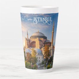 Caneca De Café Latte Istambul de texto personalizado