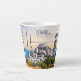 Caneca De Café Latte Istambul de texto personalizado