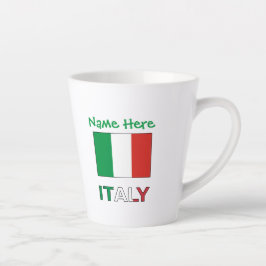 Caneca De Café Latte Itália e a Personalização Verde do Sinalizador Ita