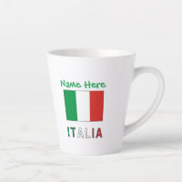 Itália e Bandeira Italiana Personalização Verde