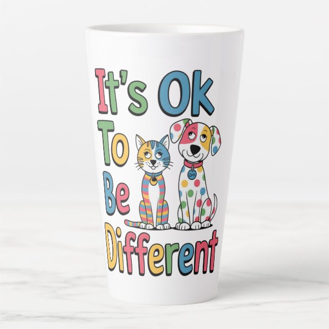 Caneca De Café Latte It's ok to be different (Frente)
