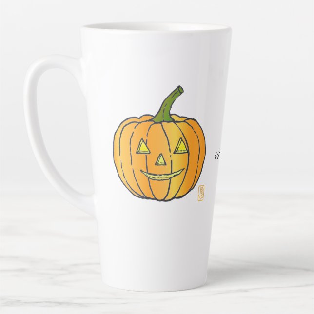 Caneca De Café Latte Jack-o-lanterno 17 oz. (Esquerda)