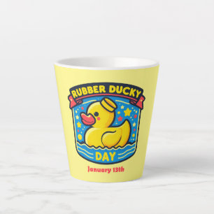 Caneca De Café Latte Jan 13 - Rubber Ducky Day