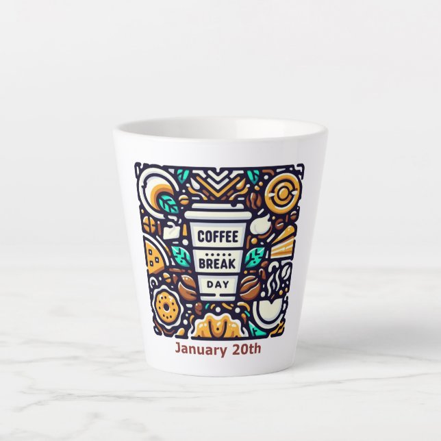 Caneca De Café Latte Jan 20 - Dia do Café (Frente)