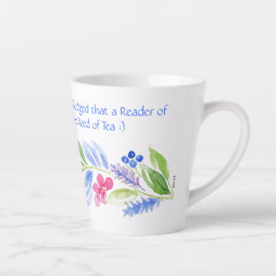 Caneca De Café Latte Jane Austen Motto Floral Mug