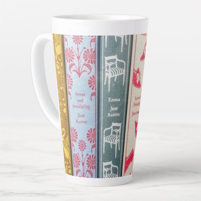 Caneca De Café Latte Jane Austen Novels (Ângulo esquerdo)