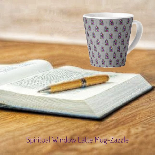 Caneca De Café Latte Janela espiritual (Criador carregado)