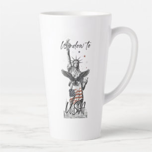 Caneca De Café Latte Janela para os EUA   Estátua da Liberdade Design V