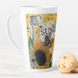 Caneca De Café Latte Jardim Compra Girassóis