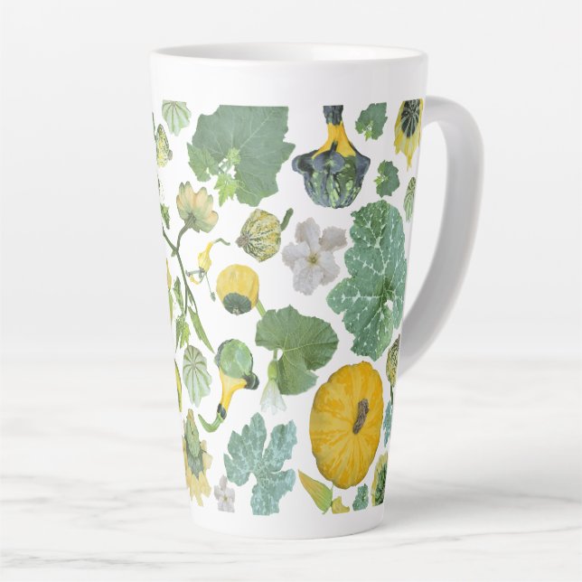 Caneca De Café Latte Jardim de Abobrinha  (Ângulo direito)
