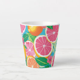 Caneca De Café Latte Jardim de Citrinos Vibrante Pequeno
