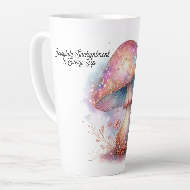Caneca De Café Latte Jardim de Contos de Fadas Encantado Cogumelo  (Ângulo esquerdo)