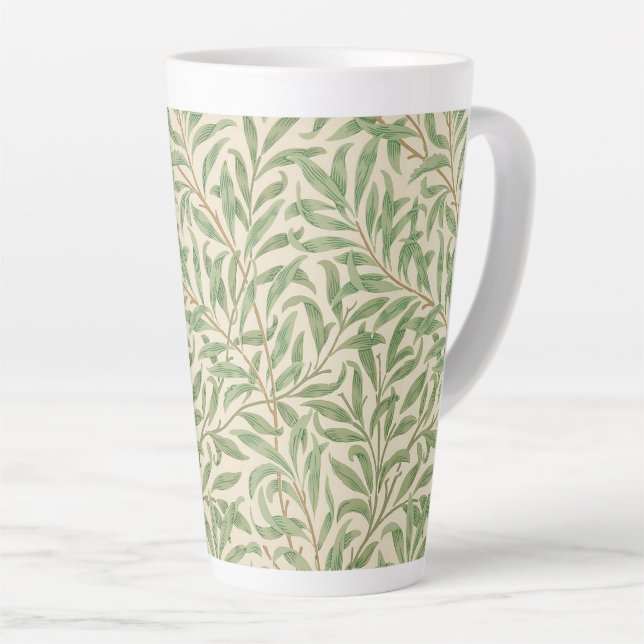 Caneca De Café Latte Jardim de Flores Clássico com Ramos de Salgueiro d (Ângulo direito)
