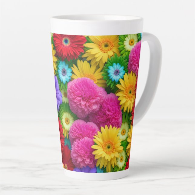 Caneca De Café Latte Jardim Flor Nº 812 - Lata (Ângulo direito)