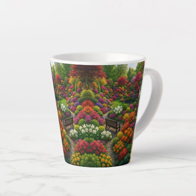 Caneca De Café Latte Jardim Floral (Ângulo direito)
