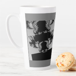 Caneca De Café Latte Jardim Fractal cinza