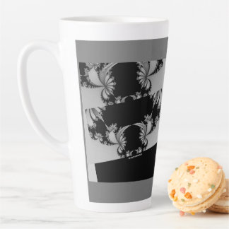 Caneca De Café Latte Jardim Fractal cinza
