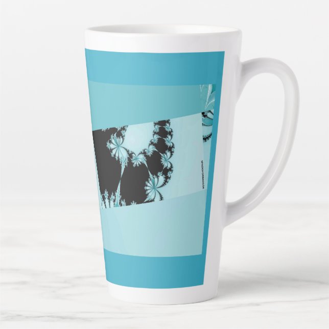 Caneca De Café Latte Jardim fractal lagoa (Direita)