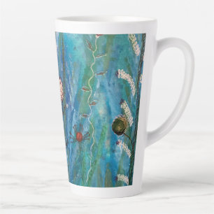 Caneca De Café Latte Jardim oceânico