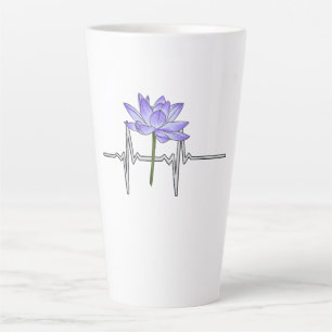 Caneca De Café Latte Jardineiro de Flor Roxo