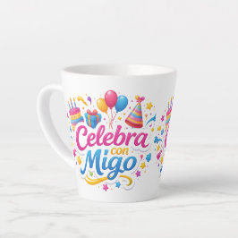 Caneca De Café Latte Jarra Personalizada “Celebra Conmigo” | Ideal para