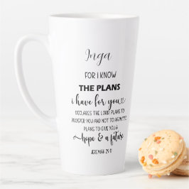 Caneca De Café Latte Jeremiah 29:11 Estilo de Script Bíblia Verso com N