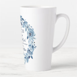 Caneca De Café Latte Jeremiah 29:11 Para eu saber dos Planos Blue Flora
