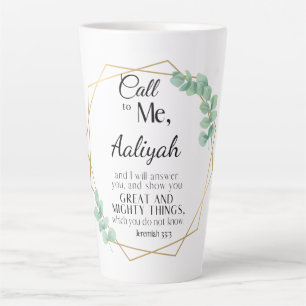 Caneca De Café Latte Jeremiah 33:3 Me ligue para Personalizar