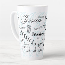 Jessica Nome Personalizado Preto Branco Azul