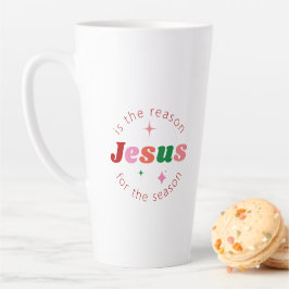 Caneca De Café Latte Jesus é a razão do Natal Festivo