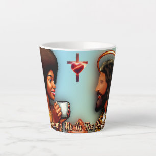 Caneca De Café Latte Jesus e eu de manhã