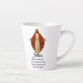 Caneca De Café Latte Jesus in Red and White