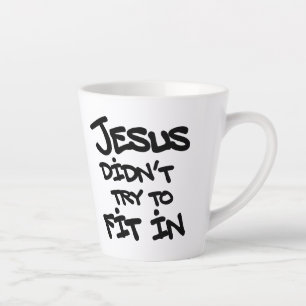 Caneca De Café Latte Jesus Não Tentou Se Encaixar Graffiti Grunge Engra