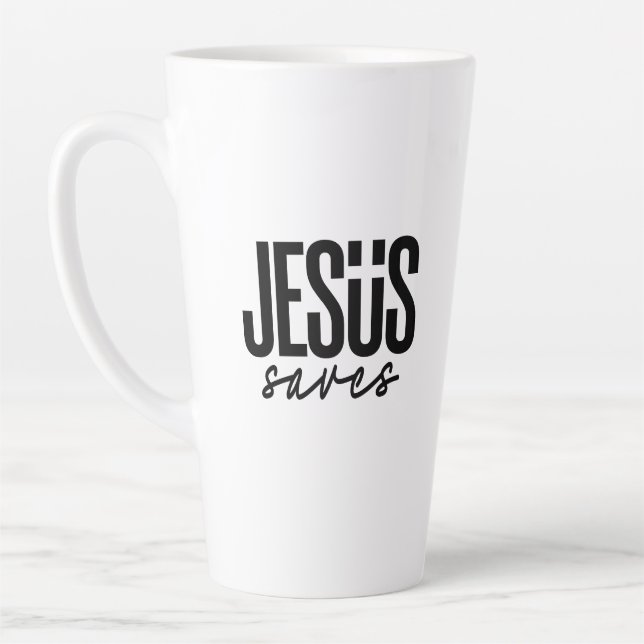 CANECA DE CAFÉ LATTE JESUS SAVES (Esquerda)