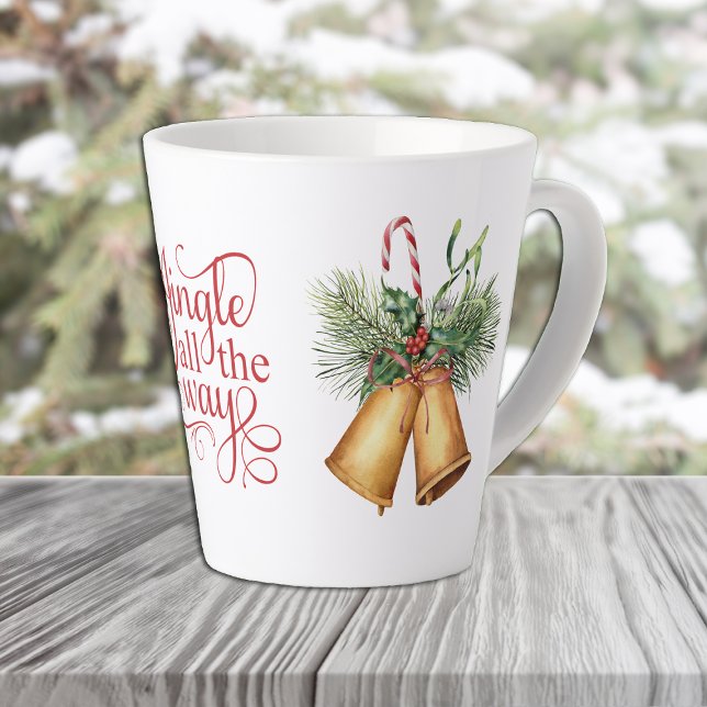 Caneca De Café Latte Jingle All Way Christmas Bells Latte Mug (Criador carregado)