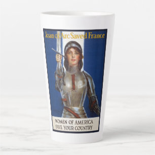 Caneca De Café Latte Joana d'Arc: A Donzela de Orléans, Heroína Cavalei