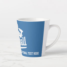 Caneca De Café Latte Jogador de Baseball de Nome e Cores Personalizado
