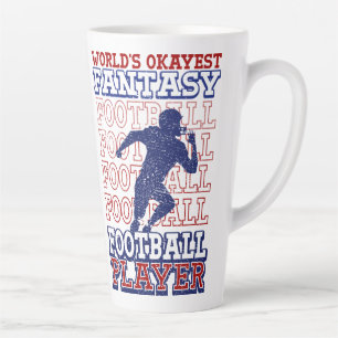Caneca De Café Latte Jogador de futebol americano Okayest Colors