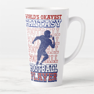 Caneca De Café Latte Jogador de futebol americano Okayest Colors