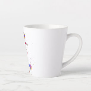 Caneca De Café Latte Jogador de futebol na aquarela