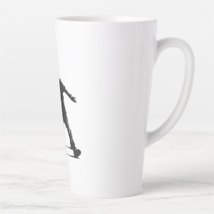 Caneca De Café Latte Jogador de Pickleball Silhout Design