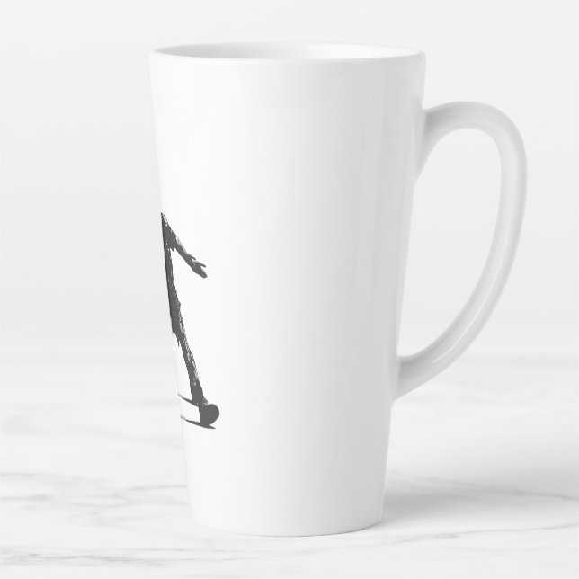 Caneca De Café Latte Jogador de Pickleball Silhout Design (Direita)