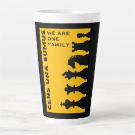Caneca De Café Latte Jogadores de Xadrez Competitivos