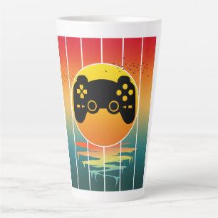 Caneca De Café Latte Jogo de Jogos para Jogos do Sunset Vintage