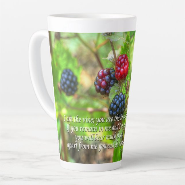 Caneca De Café Latte John 15:5 (Ângulo esquerdo)