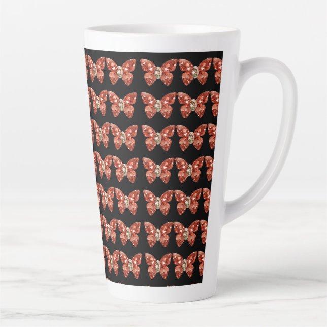 Caneca De Café Latte joias borboleta (Direita)