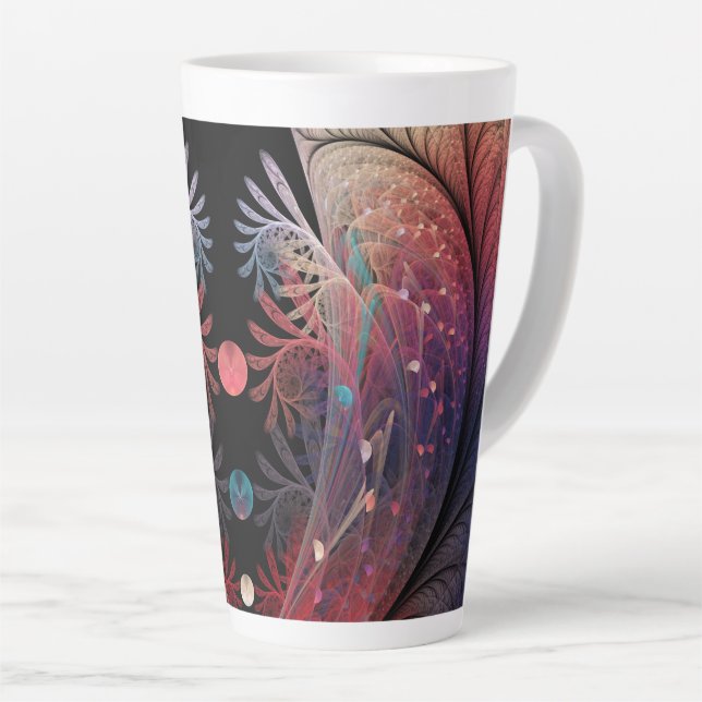 Caneca De Café Latte Jonglage Abstrato Modern Fantasy Fractal Art (Ângulo direito)