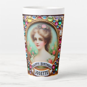 Caneca De Café Latte JOSETE ~ Vintage mulher ~ Parabéns ~
