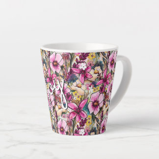 Caneca De Café Latte Joy Floral